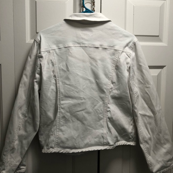 Women’s White Stretch Denim Jean Jacket by Live A Little Size XL - Picture 12 of 12